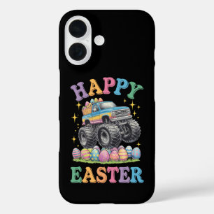 Coque Pour iPhone 16 Joyeuses Pâques Drôle de Monster Truck Écrase des
