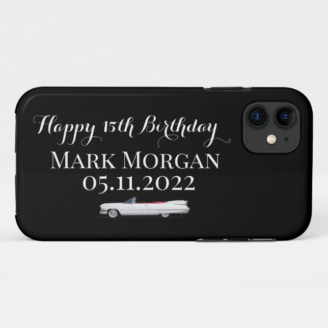 Coques Case-Mate iPhone Joyeux 15e anniversaire fête en faveur cadeau garç (Dos (Horizontal))