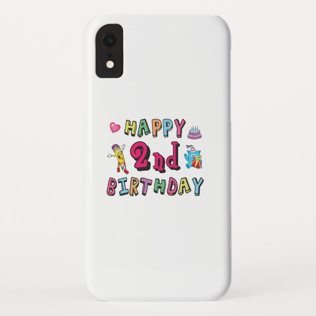 Coques Case-Mate iPhone Joyeux 2e anniversaire. 2 ans avant jour. (Dos)
