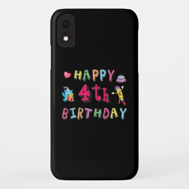 Coques Case-Mate iPhone Joyeux 4e anniversaire. 4 ans b-jour. (Dos)
