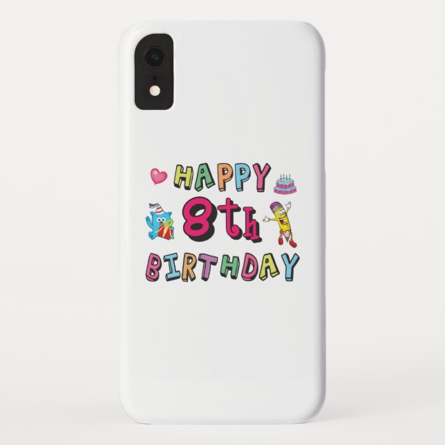 Coques Case-Mate iPhone Joyeux 8e anniversaire. 8 ans b-jour. (Dos)