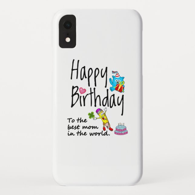 Coques Case-Mate iPhone Joyeux anniversaire à la meilleure maman du monde (Dos)