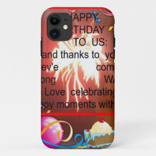 Coque iPhone 11 Joyeux anniversaire à nous Art Imprimer