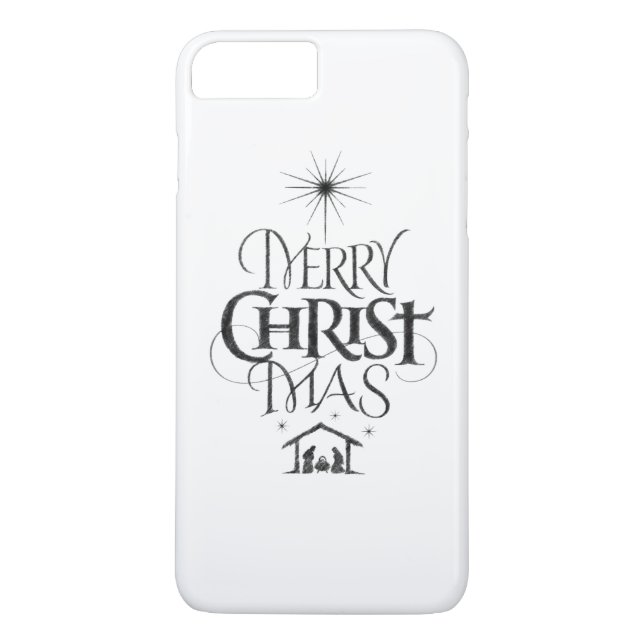Coques Case-Mate iPhone Joyeux Christ Mas Calligraphie religieuse de Noël (Dos)