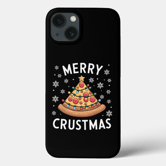 Coques Case-Mate iPhone Joyeux Crustmas Pizza Noël Arbre de Noël Cadeaux (Verso)