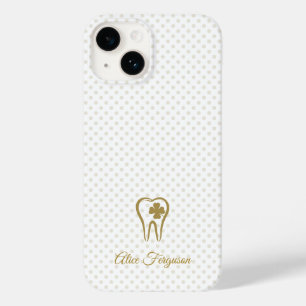 Coque Pour iPhone 14 Joyeux Dents de trèfle   Pois d'or