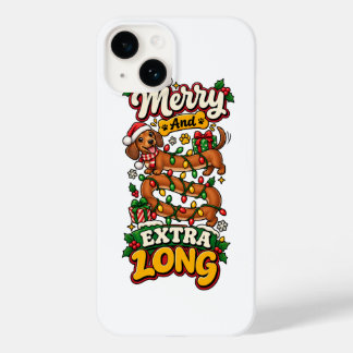 Coque Pour iPhone 14 Joyeux Et Extra Long Noël De Dachshund Drôle De Do