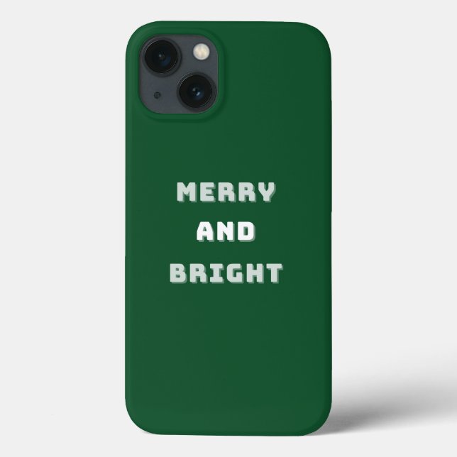 Coques Case-Mate iPhone Joyeux et lumineux, Art de Noël vert, Vacances (Verso)