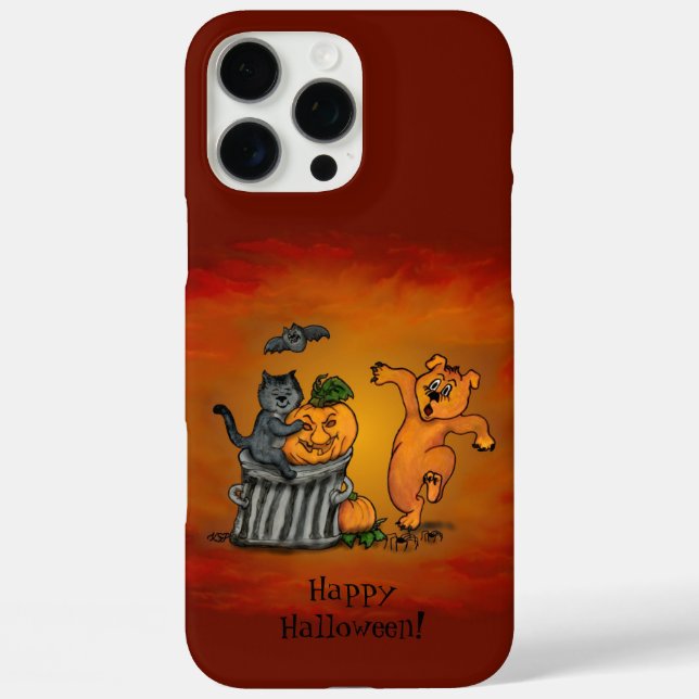 Coques Case-Mate iPhone Joyeux Halloween ! Chien et araignée de chauve-sou (Verso)