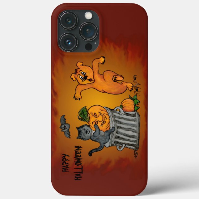 Coques Case-Mate iPhone Joyeux Halloween ! Chien et araignée de chauve-sou (Verso)