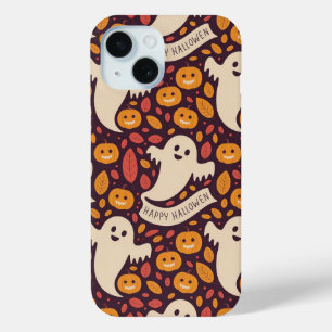 Coque Pour iPhone 15 Joyeux Halloween Fantôme & Motif de Citrouille M