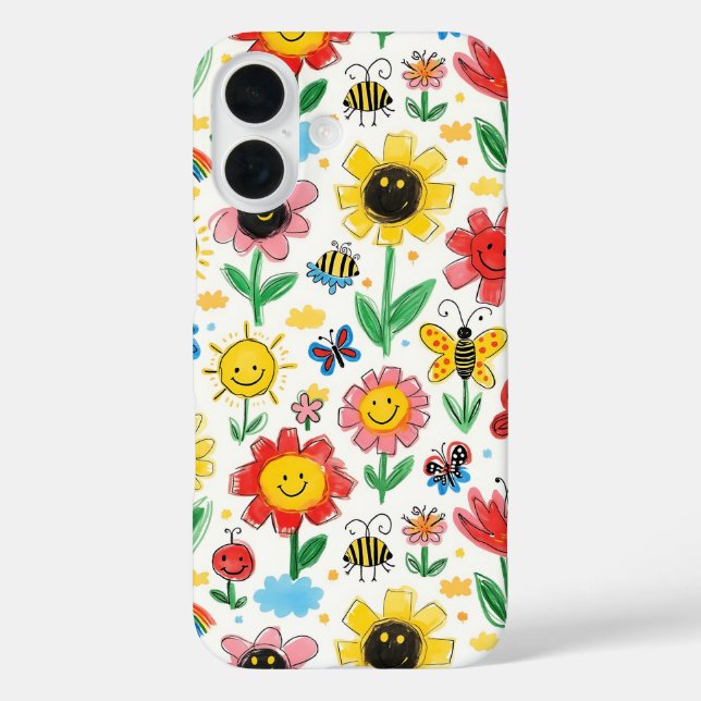 Coques Case-Mate iPhone Joyeux jours - Fleur joyeuse et Motif d'amis (Verso)