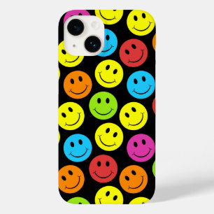 Coque Pour iPhone 14 Joyeux Motif de faces colorées