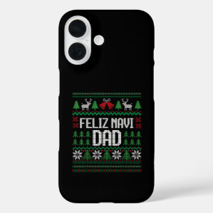 Coque Pour iPhone 16 Joyeux Navi Papa Drôle Sweater Moche de Noël