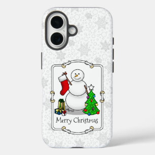 Coque Pour iPhone 16 Joyeux Noël 2 sapin chaussette bonhomme de neige