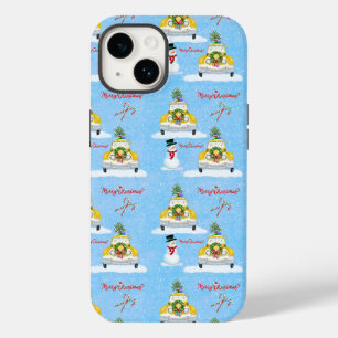 Coque Pour iPhone 14 Joyeux Noël années 50 New York motif de taxi jaune