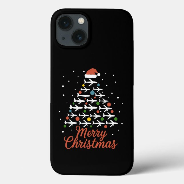Coques Case-Mate iPhone Joyeux Noël Avion Vacances Arbre (Verso)