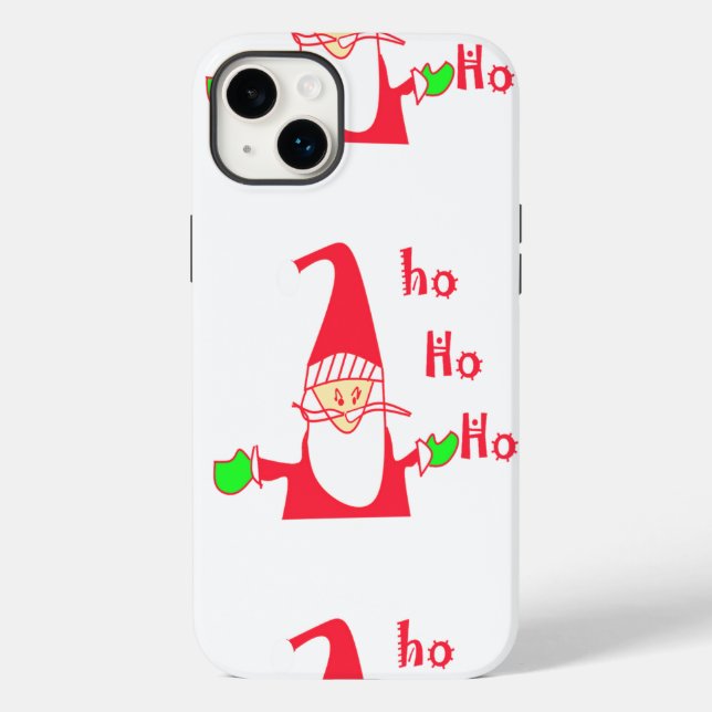 Coques Case-Mate iPhone Joyeux Noël Joyeux Noël Drôle Père Noël Hohoho (Verso)