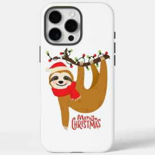Coques iPhone 16 Pro Max Joyeux Noël Mignon Santa Paresseux