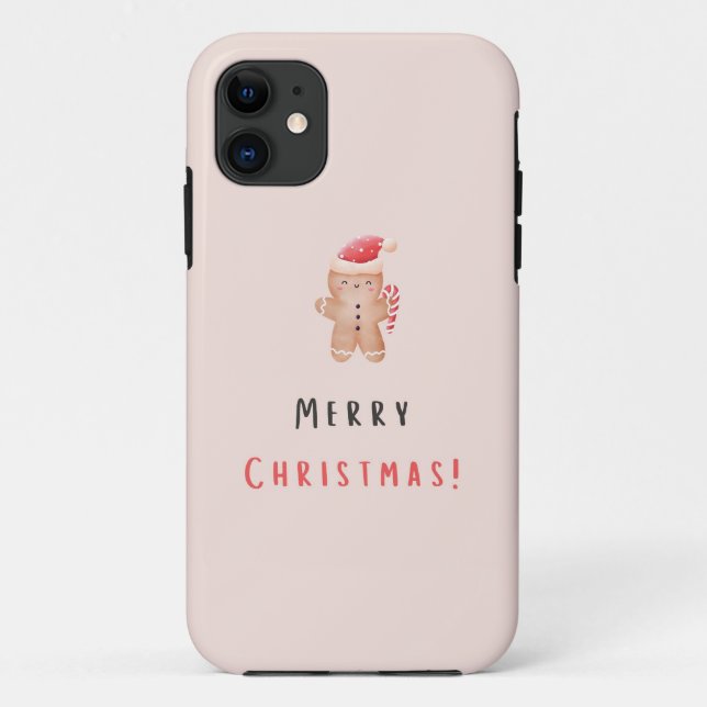 Coques Case-Mate iPhone Joyeux Noël Pastel Pain d'épices rose (Dos)
