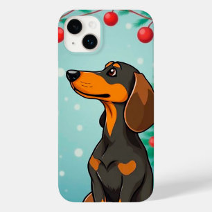 Coque Pour iPhone 14 Plus 🎄 Joyeux Noël Puppy Joie ✨ Chien de Noël Mignon