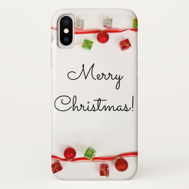 Coques Case-Mate iPhone Joyeux Noël Rouge et Vert Ornements (Dos)