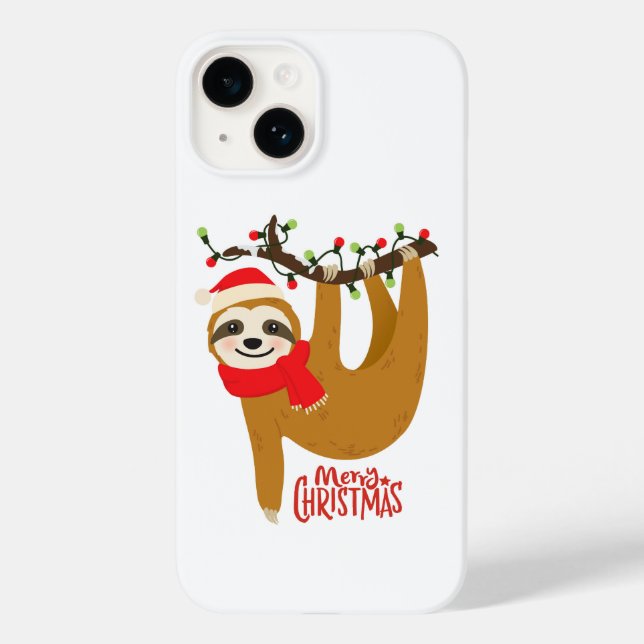 Coques Case-Mate iPhone Joyeux Noël Sloth | Vacances (Verso)