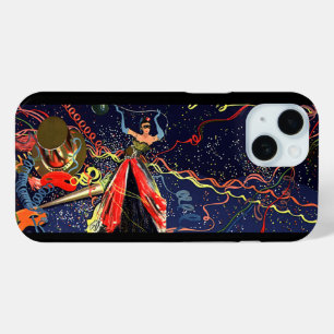 Coque Pour iPhone 15 Joyeux Nouvel An vintage avec Confetti