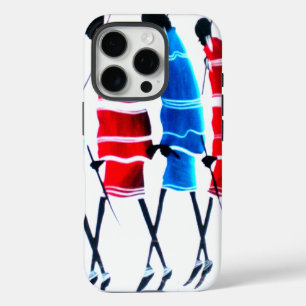 iPhone 16 Pro Case Joyeux peuple Massaï Guerriers Marcher Art Imprime