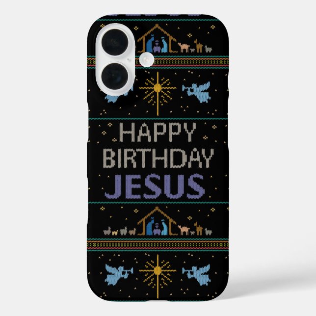 Coques Case-Mate iPhone Joyeux pull de Noël Joyeux Joyeux Anniversaire Jés (Verso)