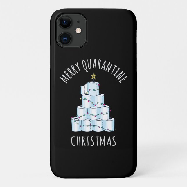 Coques Case-Mate iPhone Joyeux Quarantaine Arbre de Noël Papier toilette (Dos)