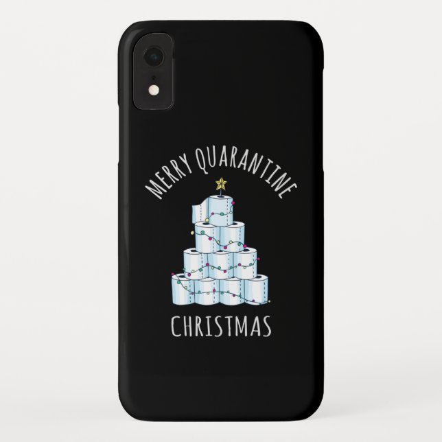 Coques Case-Mate iPhone Joyeux Quarantaine Arbre de Noël Papier toilette (Dos)