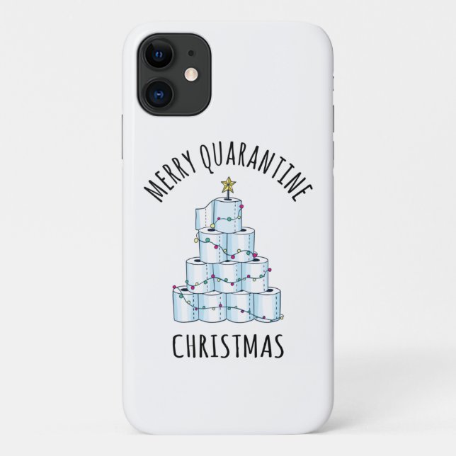 Coques Case-Mate iPhone Joyeux Quarantaine Arbre de Noël Papier toilette (Dos)