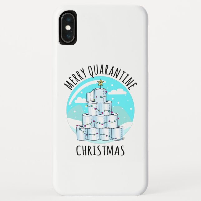 Coques Case-Mate iPhone Joyeux Quarantaine Arbre de Noël Papier toilette (Dos)