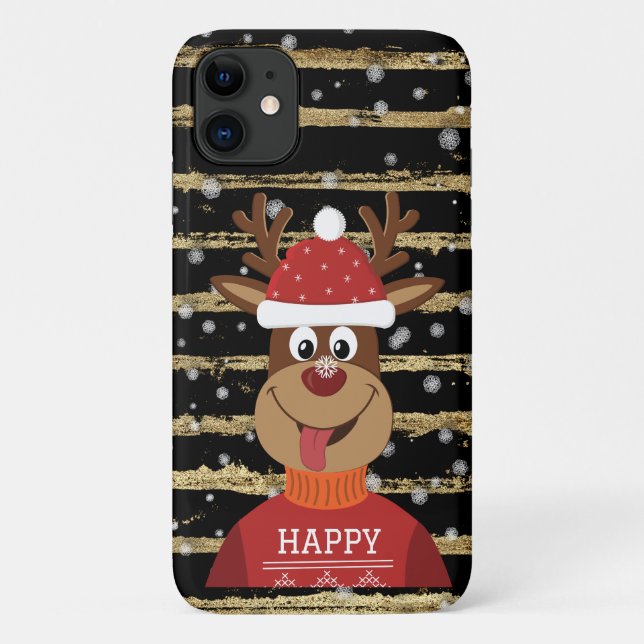 Coques Case-Mate iPhone Joyeux rennes dans la neige (Dos)