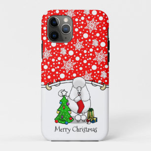Case-Mate iPhone Case Joyeux sapin de Noël 2 caniche (blanc) chien migno