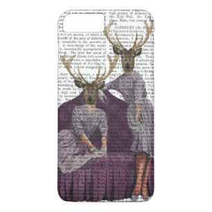 Coque iPhone 8 Plus/7 Plus Jumeaux de cerfs communs dans le pourpre