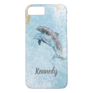 Coque iPhone 7 Jumping Dolphins Thème Côtier Art
