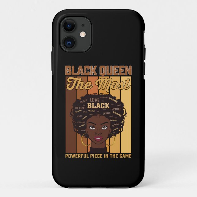 Coques Case-Mate iPhone Junetdix Melanin Black Girl La plus puissante (Dos)