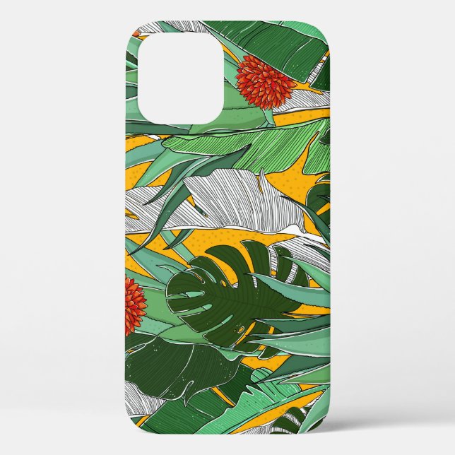 Coques Case-Mate iPhone Jungle d'été : Motif de palmier lumineux. (Verso)