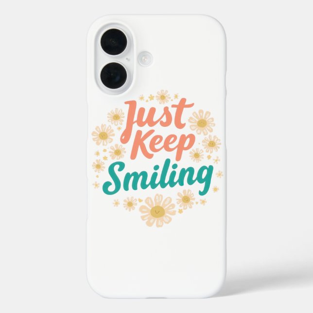 Coques Case-Mate iPhone "Just Keep Smiling" with Cheerful Daisies (Verso)
