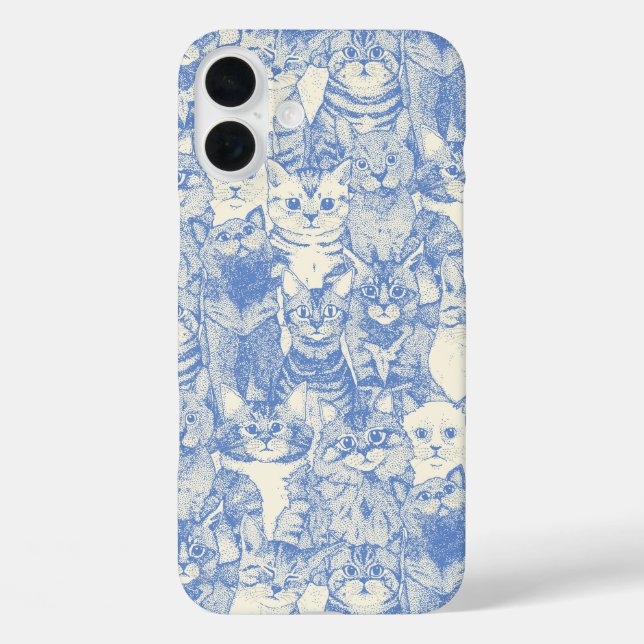 Coques Case-Mate iPhone juste chatons bleu (Verso)