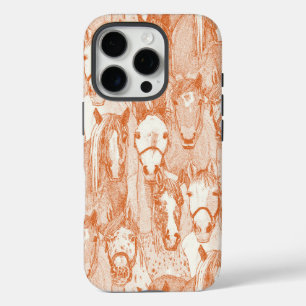 Coques iPhone 16 Pro juste chevaux orange demi perle