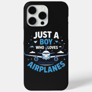 Coque iPhone 15 Pro Max Juste un garçon qui aime les avions
