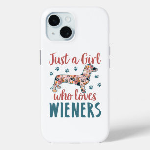 Coque Pour iPhone 15 Juste une fille qui aime les Wieners Dachshund Lov