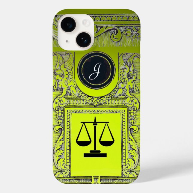 Coques Case-Mate iPhone JUSTICE BUREAU JURIDIQUE, PROCUREUR Monogramme Jau (Verso)