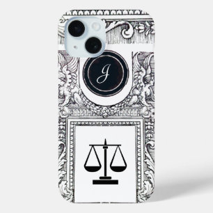 Coque Pour iPhone 15 JUSTICE BUREAU JURIDIQUE, PROCUREUR Monogramme noi