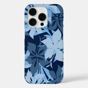 Coques iPhone 16 Pro Kaanapali Camo Hawaïen Hibiscus Bleu