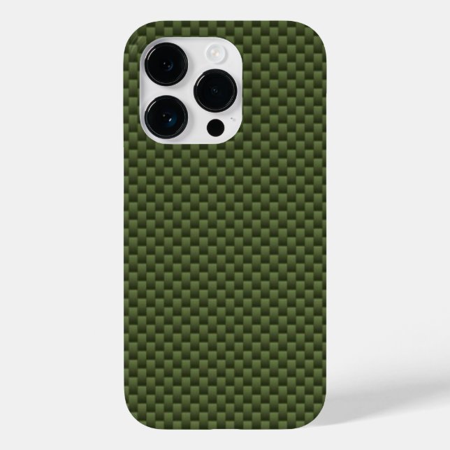Coques Case-Mate iPhone Kaki Vert fibre de carbone Texture automobile (Verso)