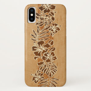 Coques Pour iPhone Kalaheo Hawaïen Hibiscus Tapa Faux Wood
